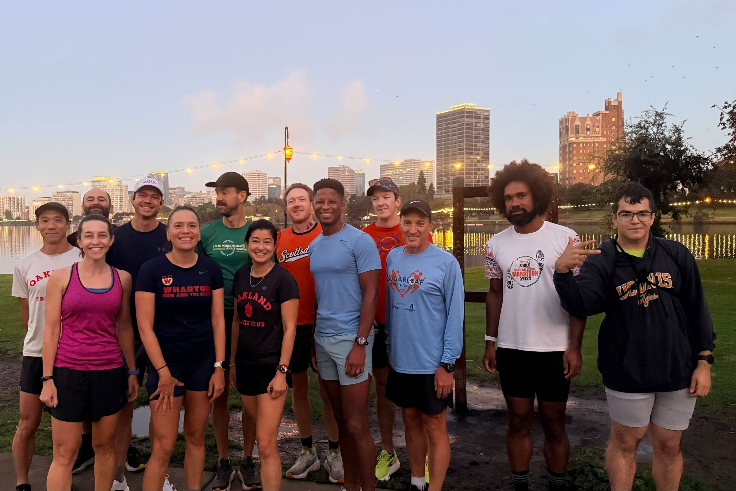 Oakland Track Club runners posing for a group photo
