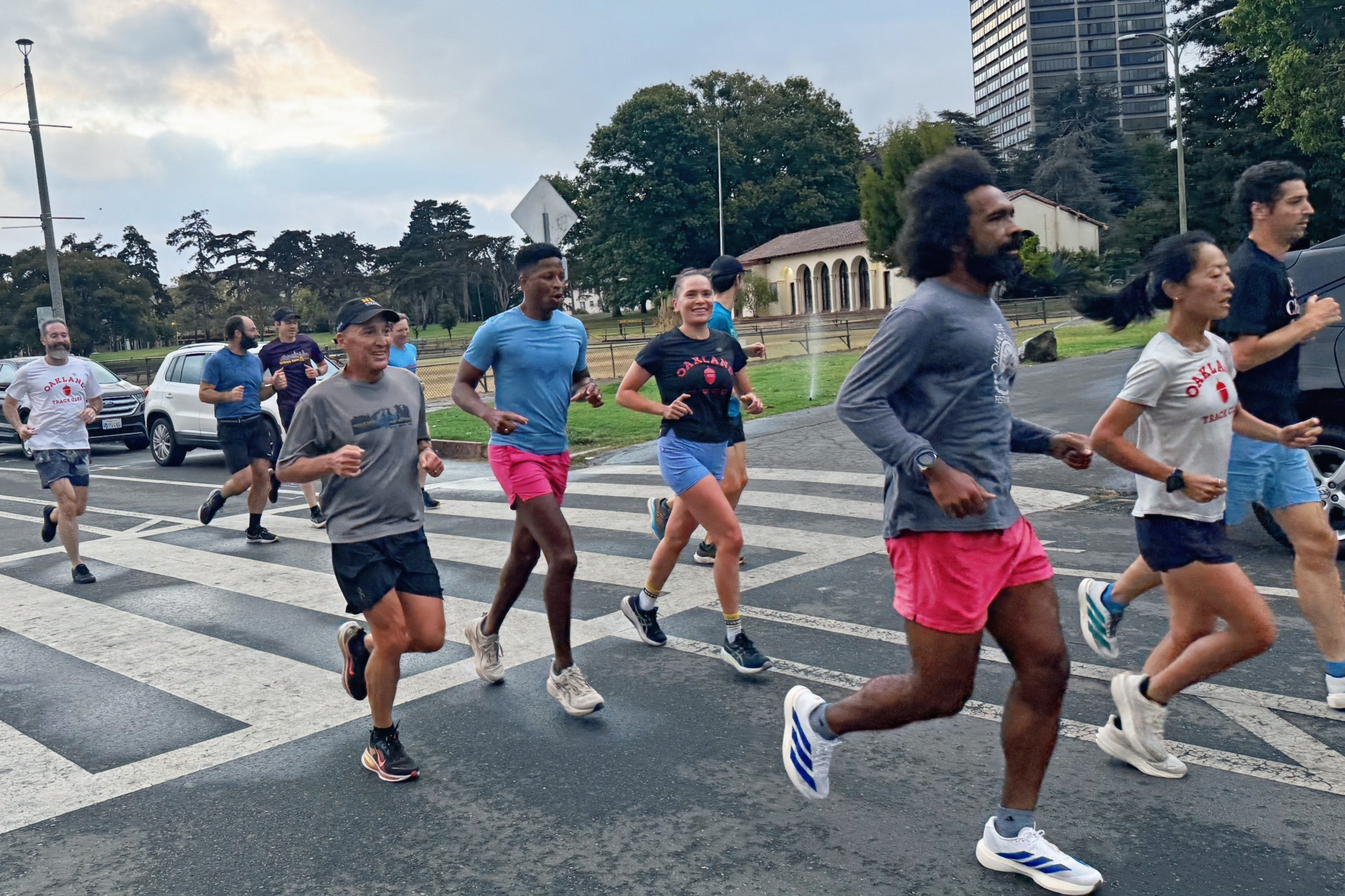 Runners on a group run