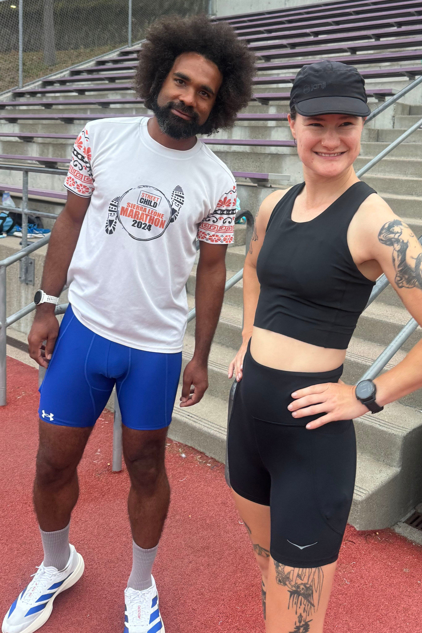 Two runners at the track
