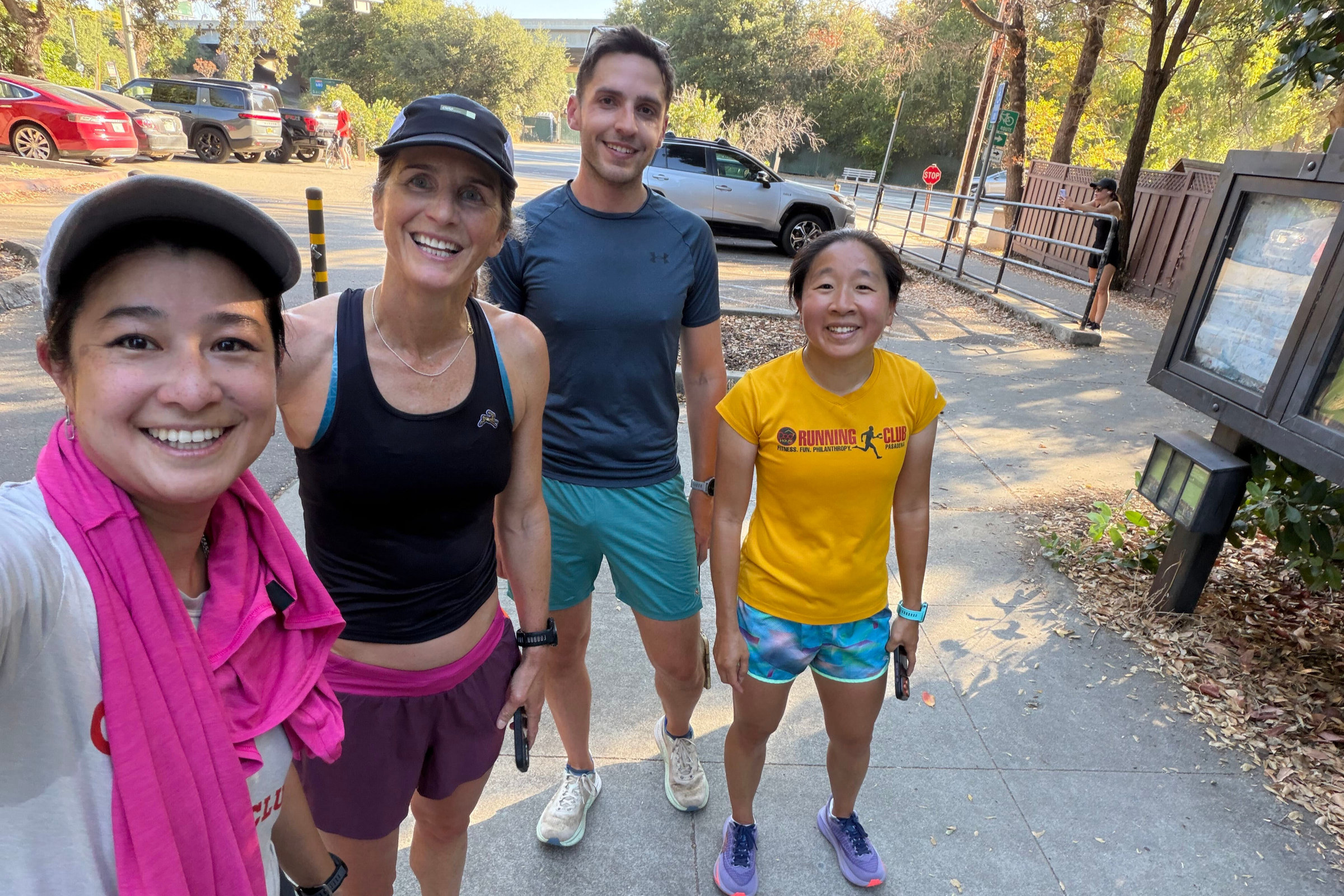 Four runners after a run