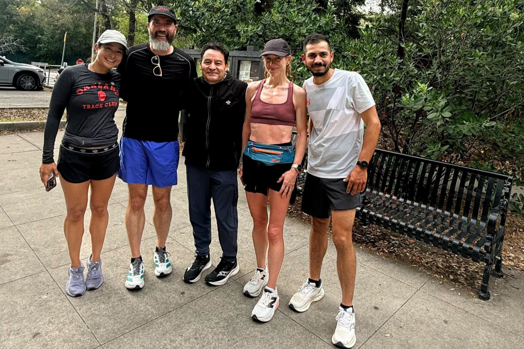 Oakland Track Club runners posing after a run